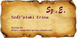 Széplaki Erina névjegykártya